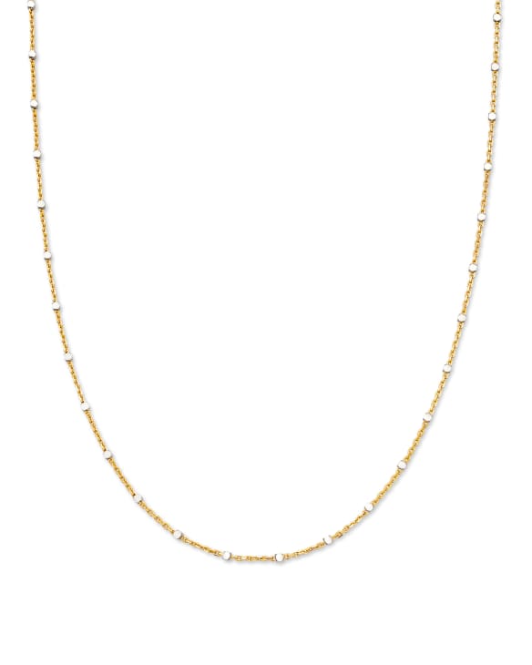 22 Inch Single Satellite Chain Necklace in Mixed Metal